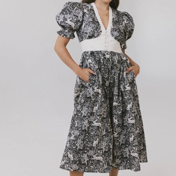 BOHME THE FLORA AND FAUNA MIDI DRESS SIZE SMALL NWT - Picture 1 of 6
